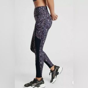 Athleta Rainier Printed Mesh Tight Sandstone Navy Multi Size XS